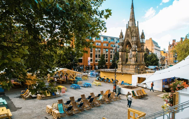 Albert Square scattered with deck-chairs