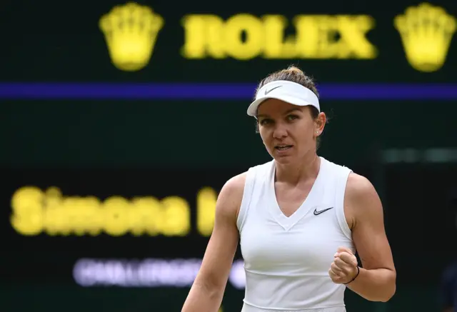 Simona Halep celebrates