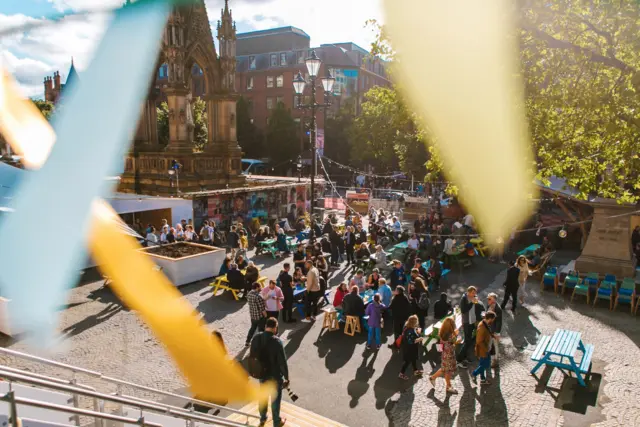 A view of Festival Square from above