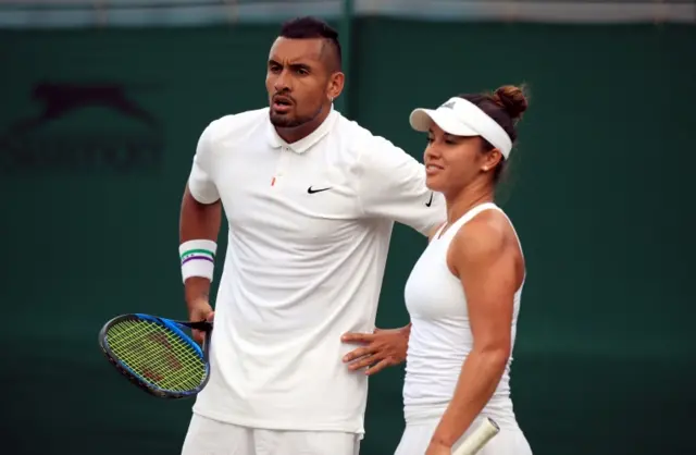 Nick Kyrgios (left) and Desirae Krawczyk.