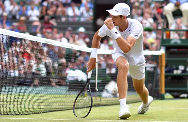 Hubert Hurkacz celebrates