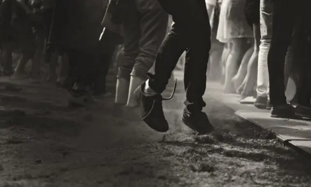 A photo of someone jumping in the air.