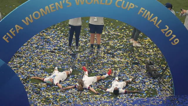 U.S. and team mates celebrate