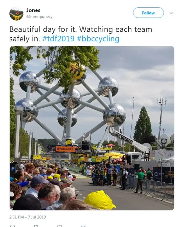 Twitter view of the stage two finish