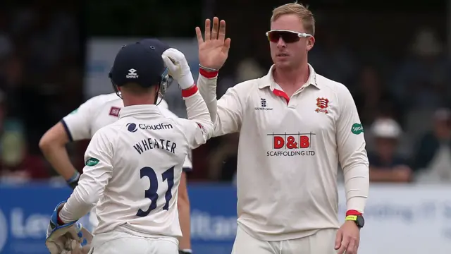 Simon Harmer celebrates