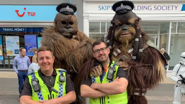 Police with Wookiees