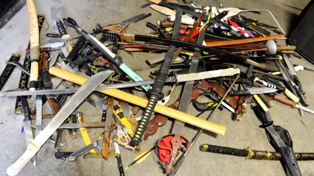 Knives seized in a recent knife amnesty