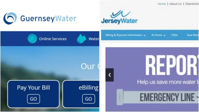 Water companies' websites