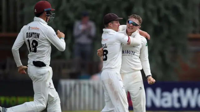 Dom Bess and Somerset celebrate