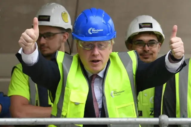 Boris Johnson giving a thumbs up