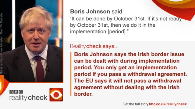 Verdict on Boris Johnson saying: "It can be done by October 31st, if it's not ready by October 31st, then we do it in the implementation (period)."