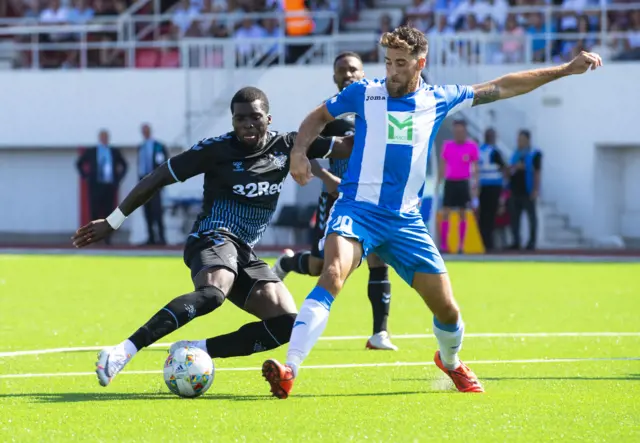 A shot from Sheyi Ojo is deflected wide