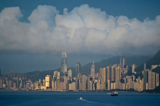 This picture taken on June 13, 2019 shows a general view shows of the Hong Kong skyline.