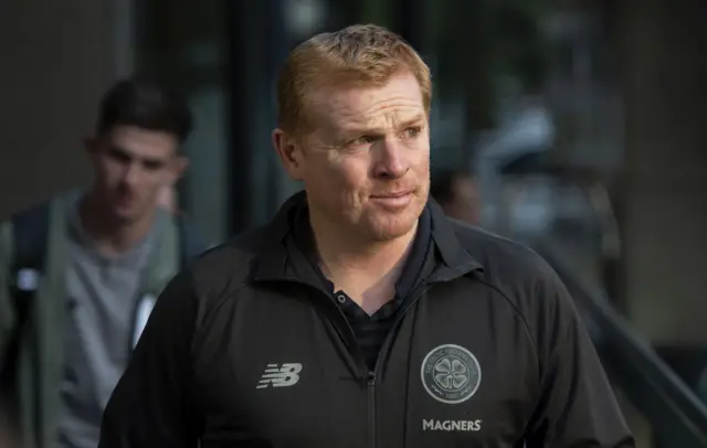 Celtic manager Neil Lennon arriving in Sarajevo on Monday