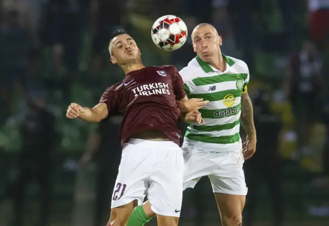 Celtic captain Scott Brown helped set up the second goal with his midfield tenacity