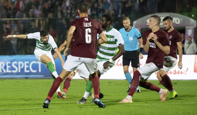 Mikey Johnston cracks in a wonderful equaliser for Celtic