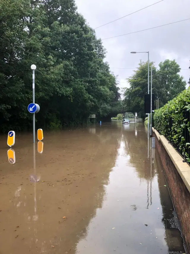 Bramhall main road submerged