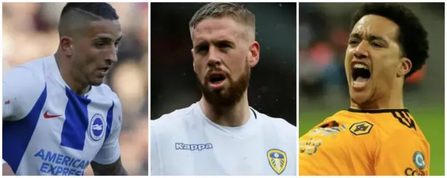 Anthony Knockaert (left), Pontus Jansson (centre) and Helder Costa