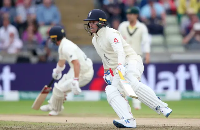 Jason Roy runs during day one of the Ashes Test match at Edgbaston, Birmingham