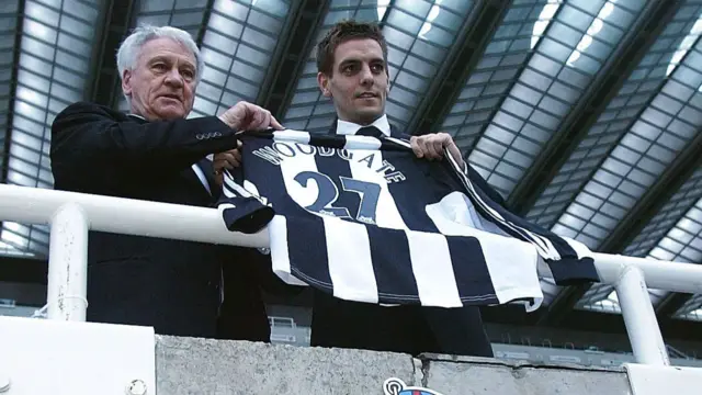 Jonathan Woodgate with Sir Bobby Robson