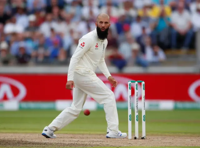Moeen Ali in action