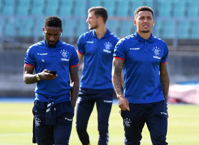 Rangers striker Jermain Defoe (left) and captain James Tavernier