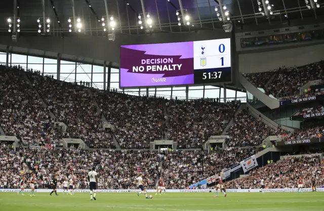 VAR no penalty decision on the screen