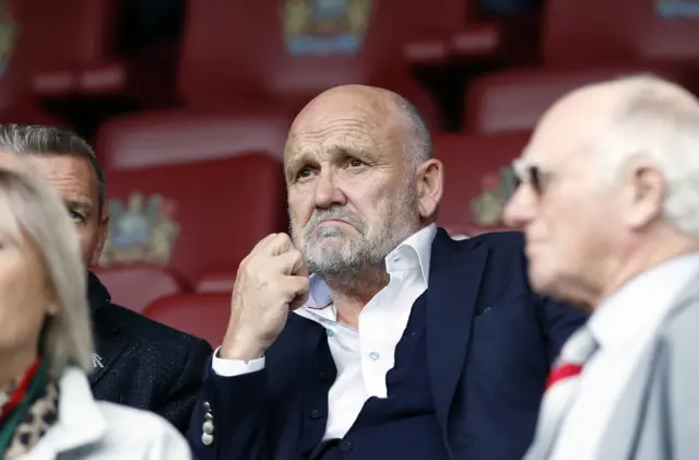 Manchester United assistant manager Mike Phelan in the stands at Turf Moor to watch the match