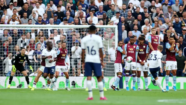 Christian Eriksen fires a free-kick towards goal