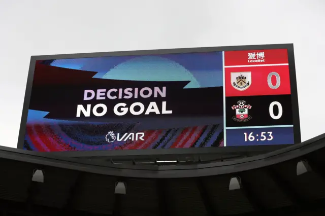 VAR decision displayed on screen