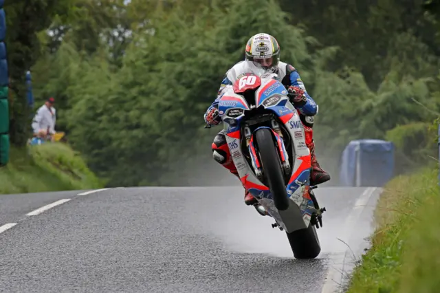 Peter Hickman gave the crowd plenty to cheer during his Superstock win