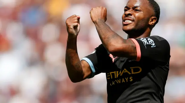 Raheem Sterling celebratres