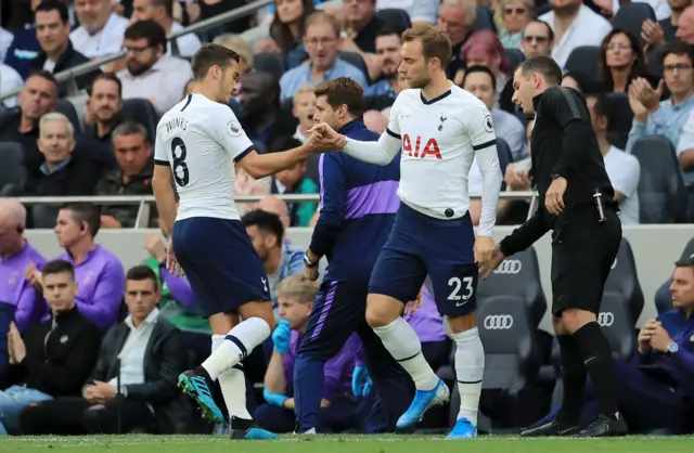 Christian Eriksen replaces Harry Winks