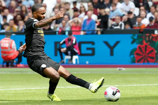 Raheem Sterling scores Man City's second goal