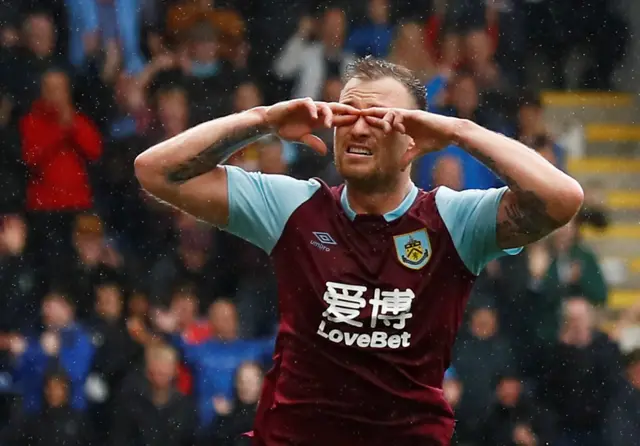 Ashley Barnes celebrates scoring his second goal