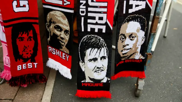 Scarves outside Old Trafford