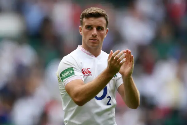 George Ford applauds the crowd