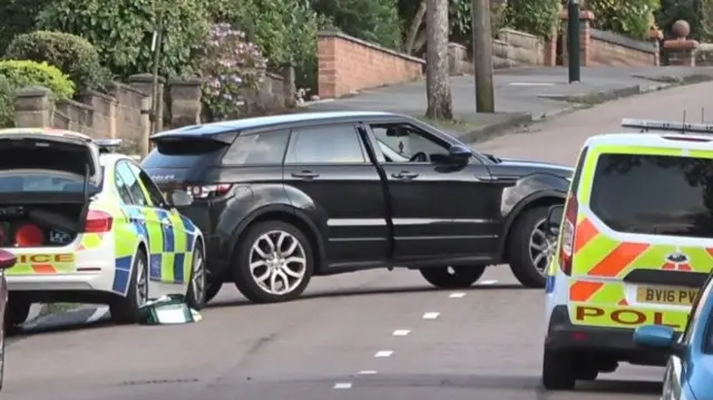 The scene on Moorcroft Road, Moseley on Saturday afternoon