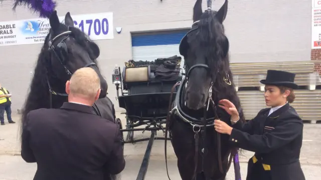 Horses that will lead the funeral cortege