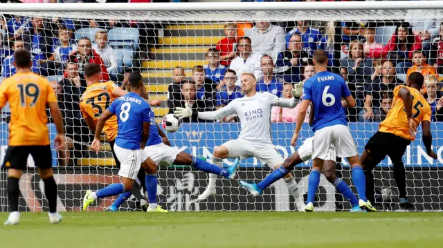 Leander Dendoncker thought he had scored his third Premier League goal, but it was ruled out