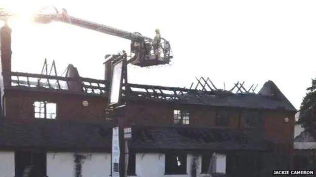 A fire destroyed the Tayleur Arms in Longdon-upon-Tern on in March 2014