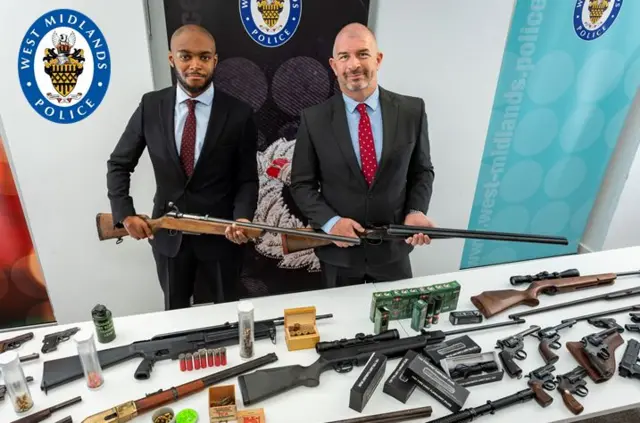 West Midlands Police officers with guns