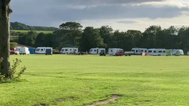 The caravans on the site