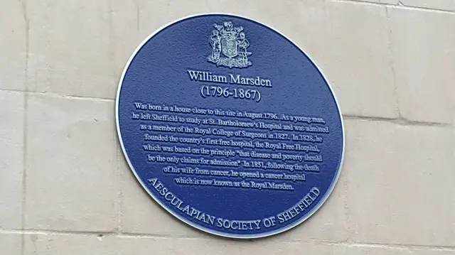 The plaque for William Marsden