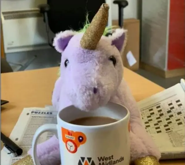 Unicorn with coffee