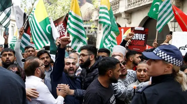 Protests outside the Indian High Commission