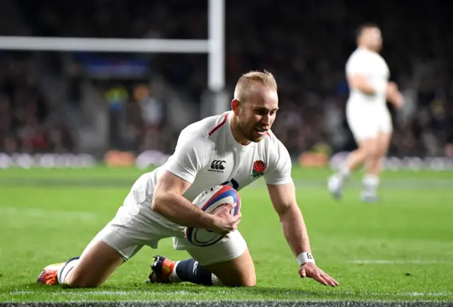 Dan Robson scoring for England