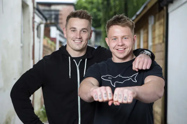 Jonathan Davies (left) with his brother James