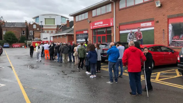 Queuing outside ground