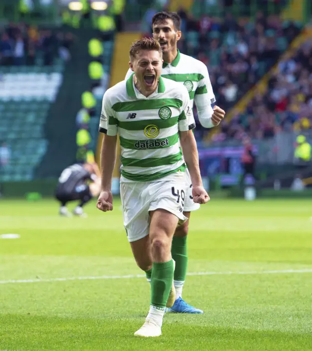 James Forrest celebrates